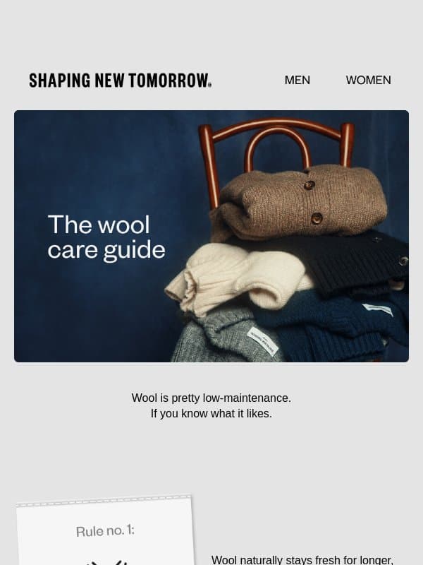 Your wool garments want you to read this email from Shaping New Tomorrow