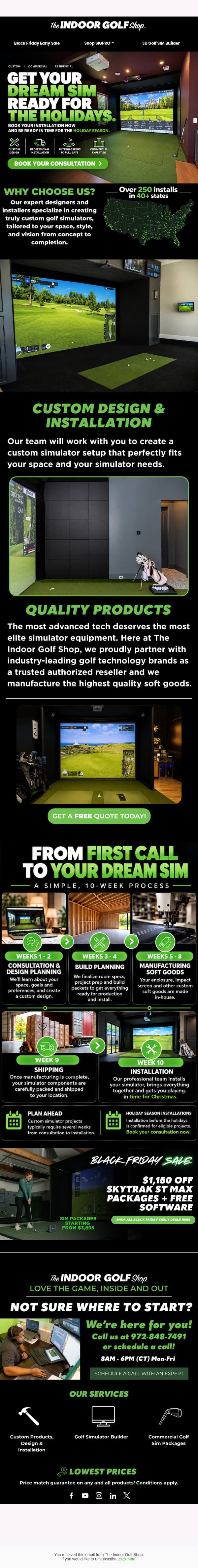 Golf SIM Added to Your Holiday Wishlist ⛳ email from Shop Indoor Golf screenshot