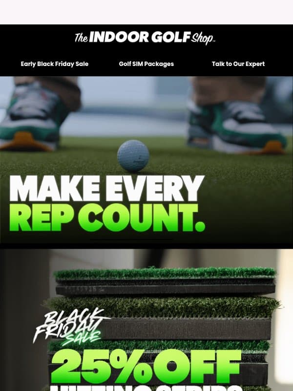Golf Hitting Strips at 25% OFF!⛳ email from Shop Indoor Golf