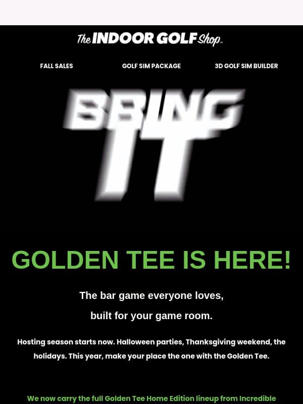 🕹️The bar game everyone fights over, now at home email from Shop Indoor Golf