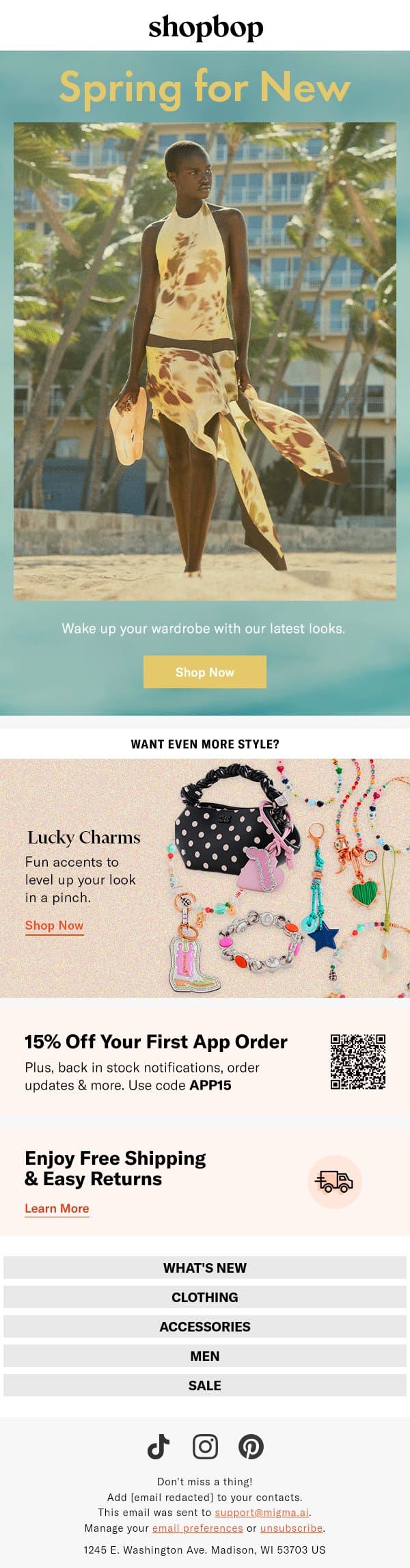 NEW: dreamy dresses & more email from Shopbop screenshot
