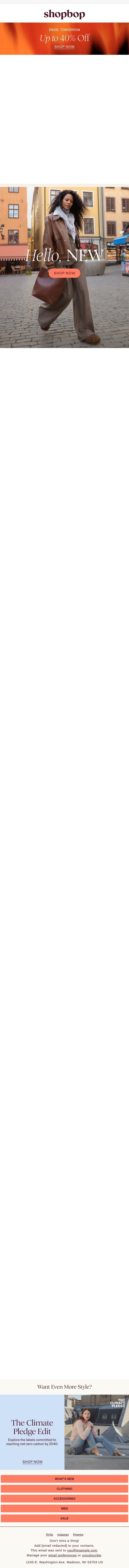 175 NEW arrivals inside email from Shopbop screenshot