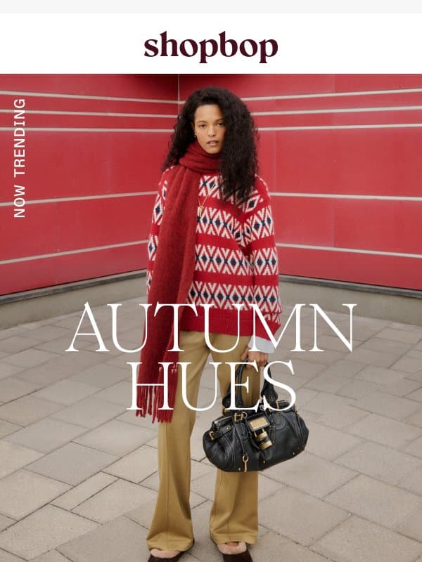 Setting the tone: fall hues email from Shopbop
