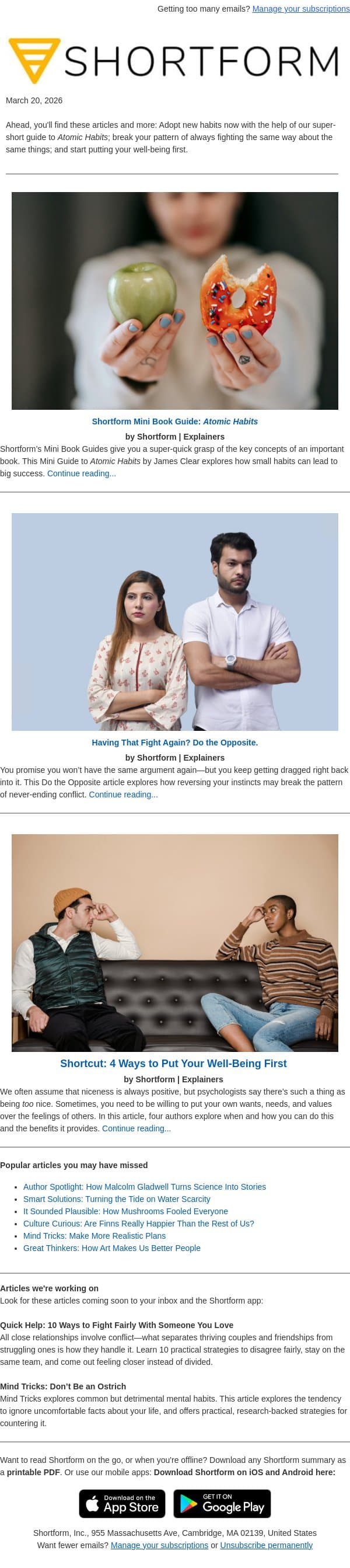 đź“° Stop having the same fight over and over email from Shortform screenshot