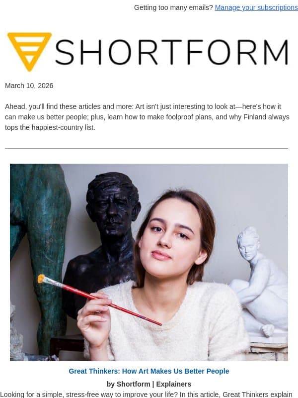 π° What makes Finns so happy? email from Shortform