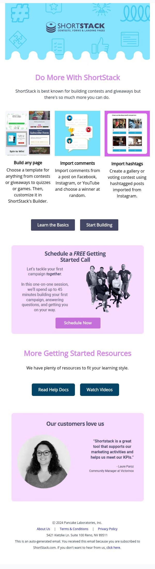 ShortStack is way more than a contest and giveaway builder email from Shortstack screenshot