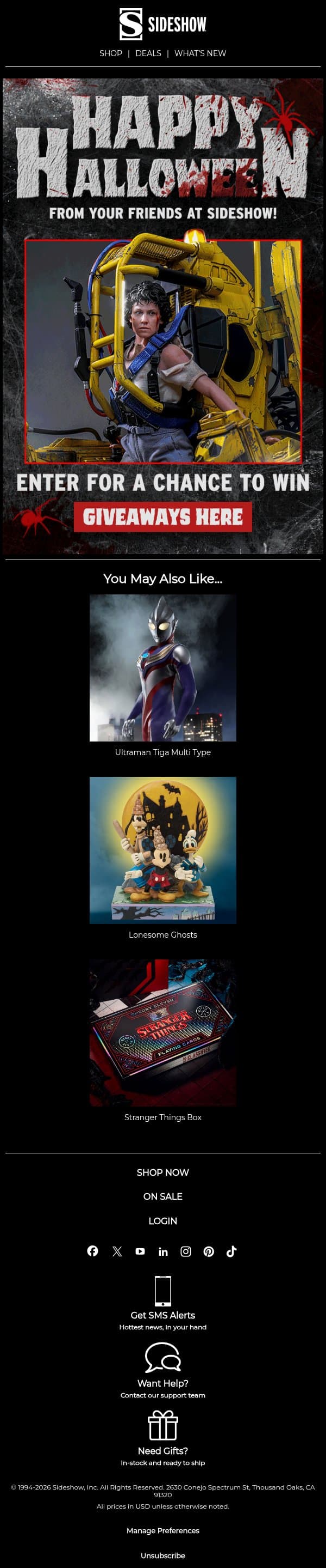 π« Halloween is sweet at Sideshow π email from Sideshow Collectibles screenshot