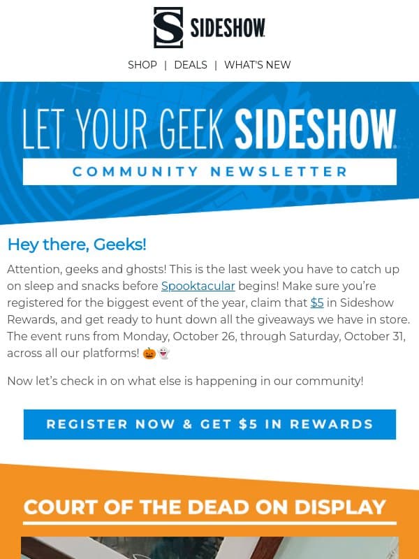 Spooktacular is almost here! 🎃 email from Sideshow Collectibles
