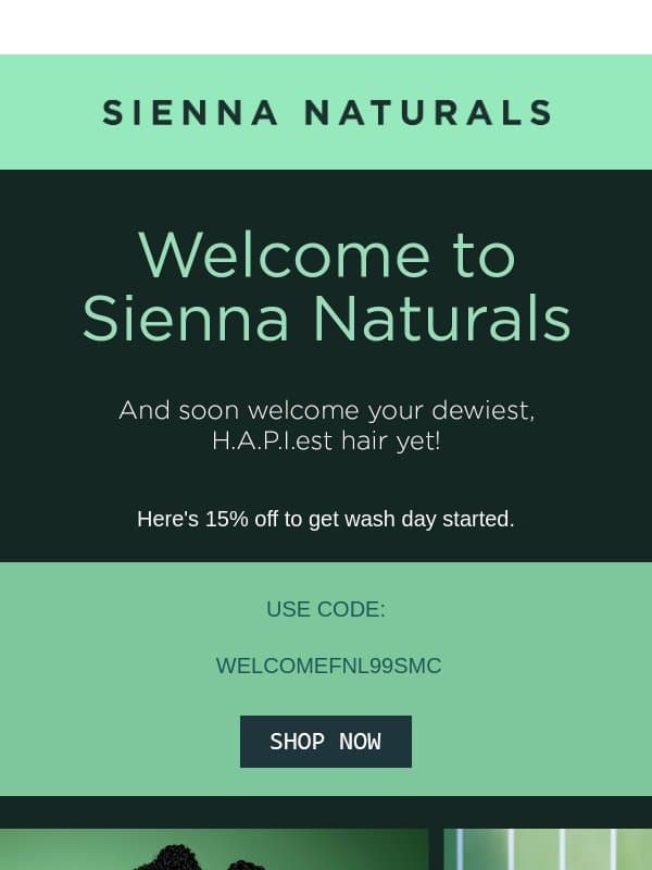 Welcome to Sienna Naturals 🌿✨ email from Sienna Naturals