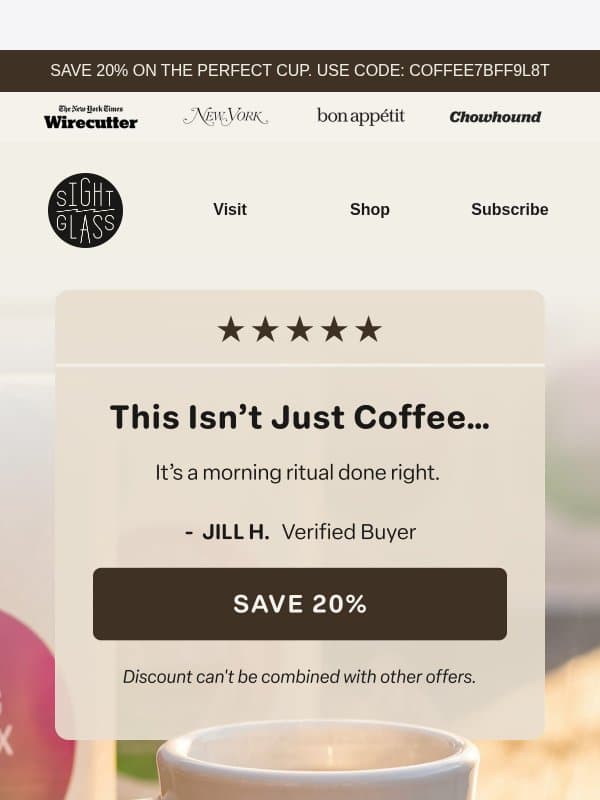 The coffee that over 100,000 people love email from Sightglass Coffee