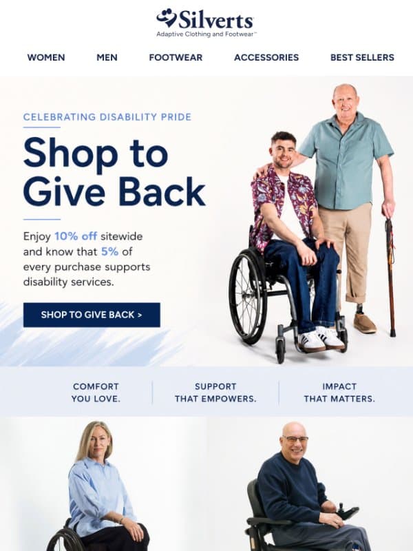 Celebrate Disability Pride With Us email from Silvert's
