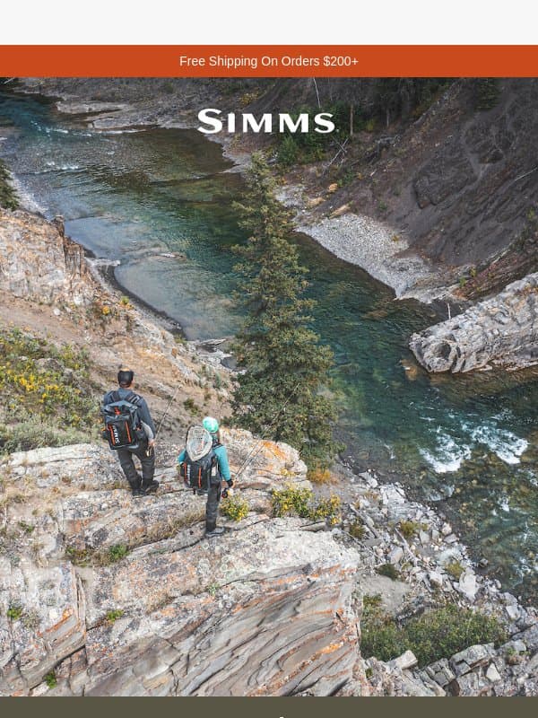15% off your first order email from Simms Fishing