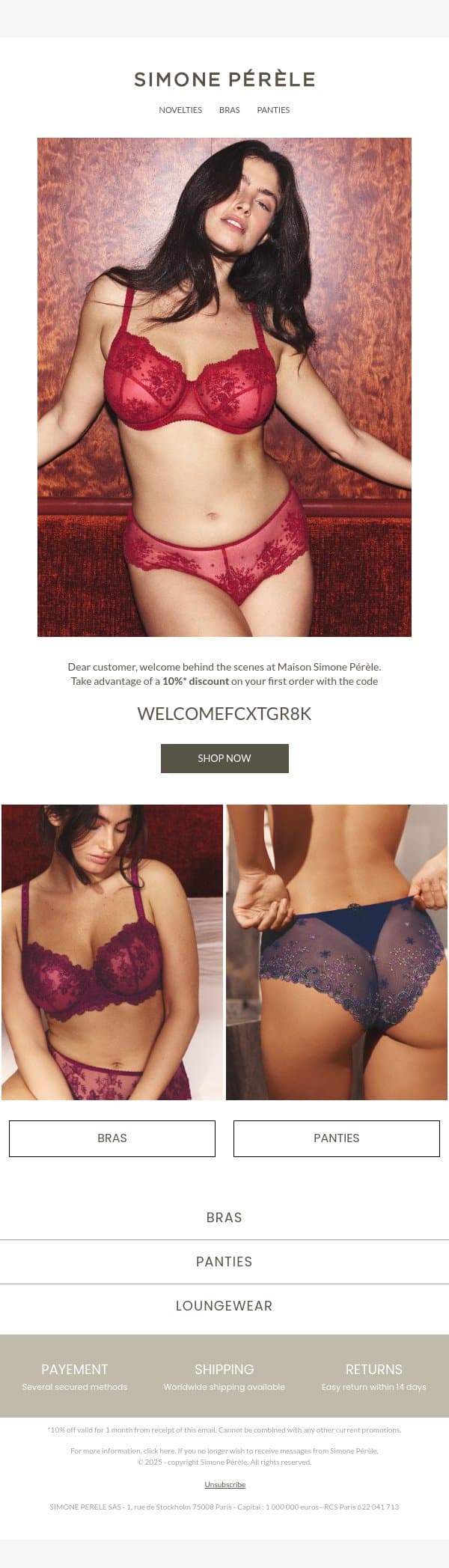 Your surprise is waiting for you! ❤️ email from Simone Pérèle screenshot