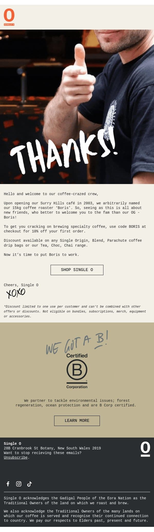 Hello from Single O email from Single O screenshot