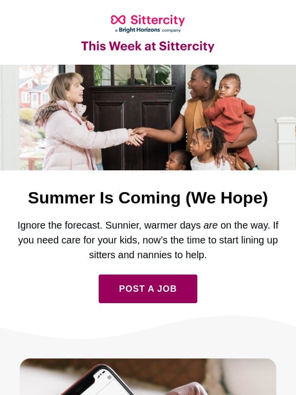 Did Somebody Say “Summer?” email from Sittercity