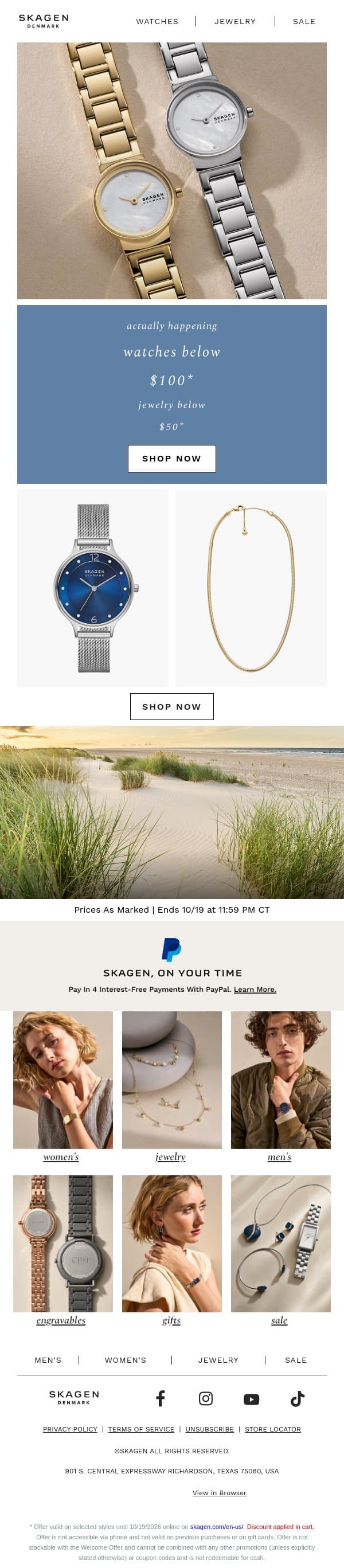 yes, we're serious email from Skagen screenshot