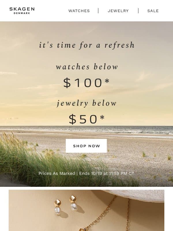 2 deals, so many styles email from Skagen