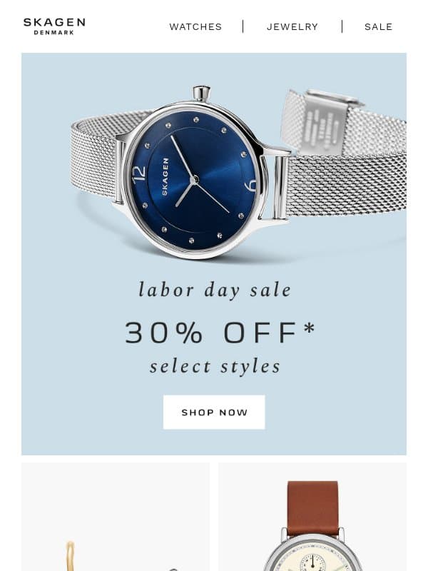 shop before it sells out! email from Skagen