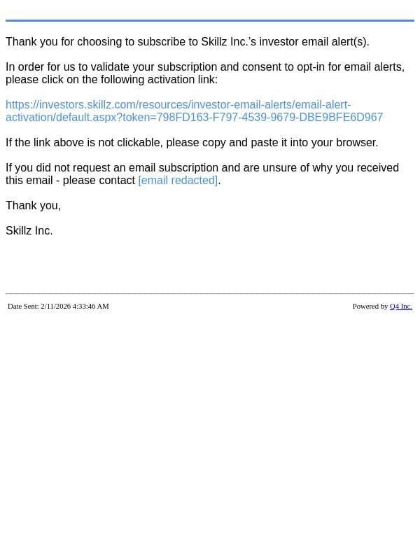 Skillz Inc. Website - Validate Account email from Skillz