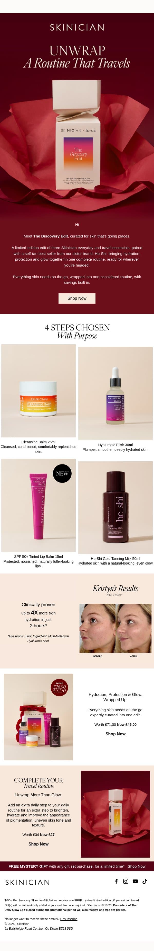For Skin That's Going Places 🎁 email from Skinician screenshot