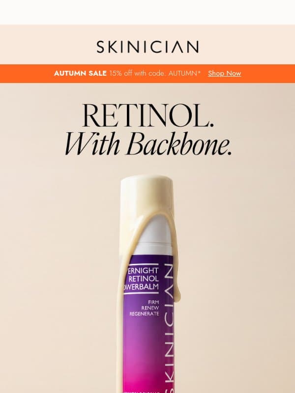 Discover Retinol With Backbone. email from Skinician