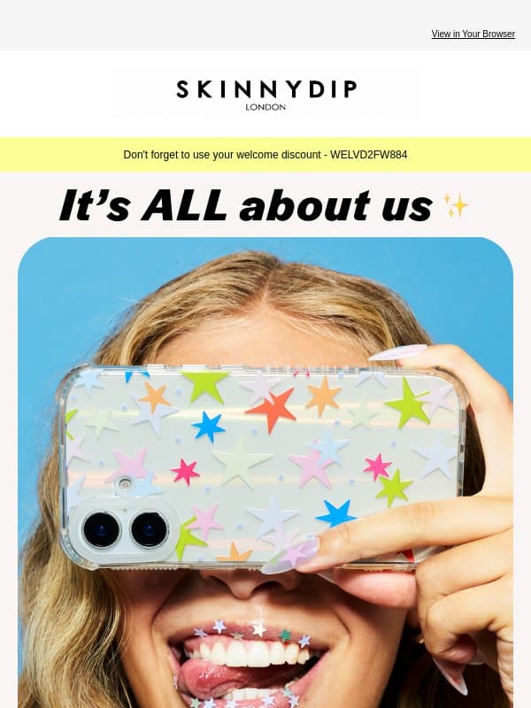 It's All About Us email from Skinnydip London