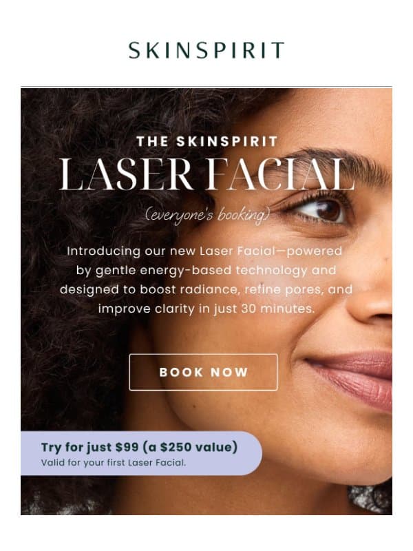 The 30-minute glow clients are loving ✨ email from SkinSpirit MedSpa