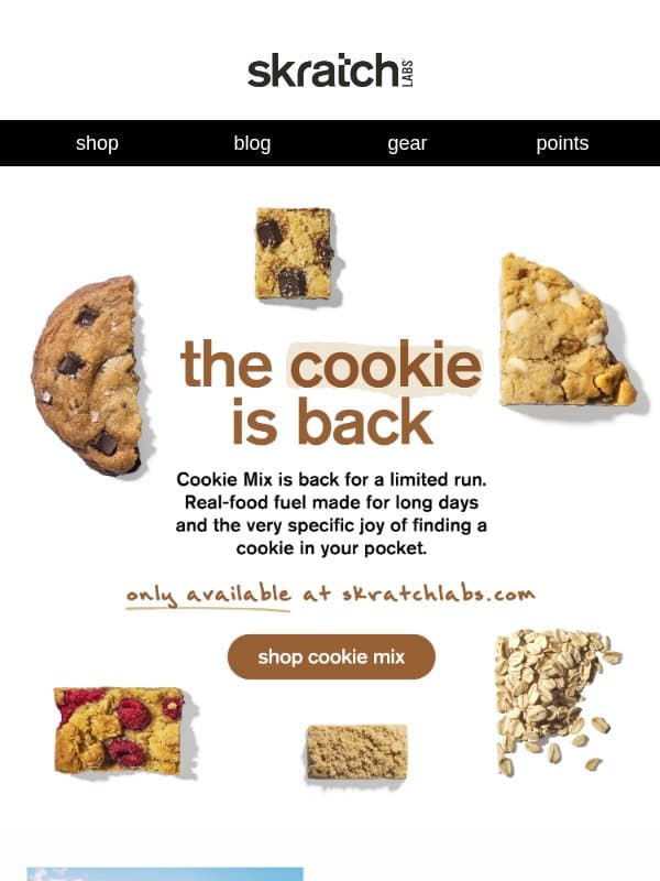 New Product: Carbs are fuel - these have carbs email from Skratch Labs