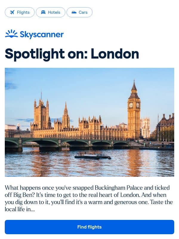 Spotlight on: London email from Skyscanner