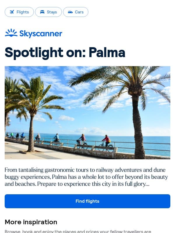 Spotlight on: Palma email from Skyscanner