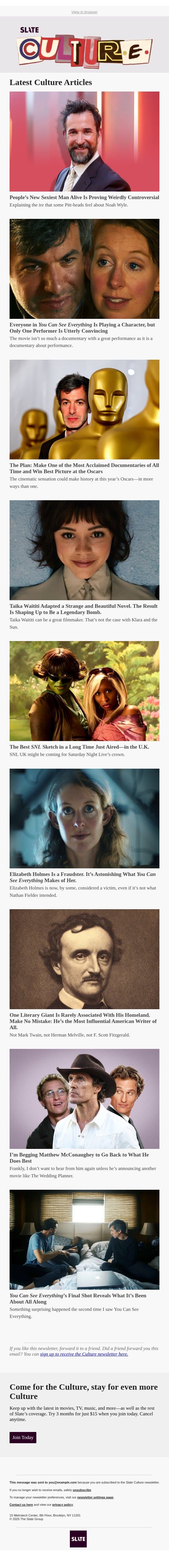 People’s New Sexiest Man Alive Is Proving Weirdly Controversial email from Slate screenshot