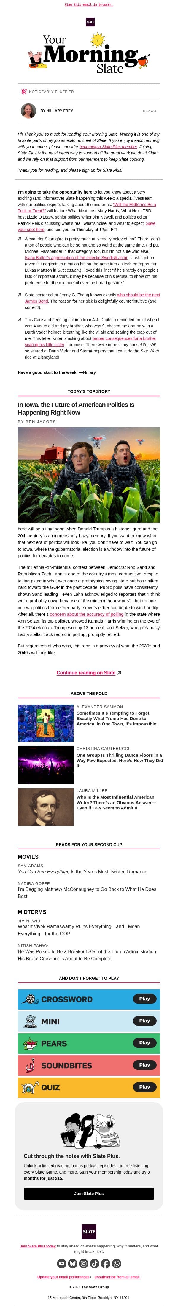 We know who the next James Bond should be email from Slate screenshot