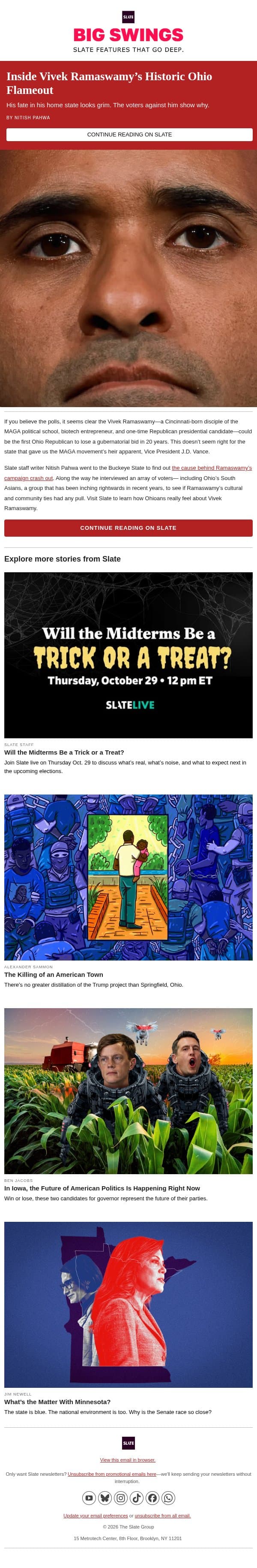 Vivek Ramaswamy’s campaign is a mess email from Slate screenshot