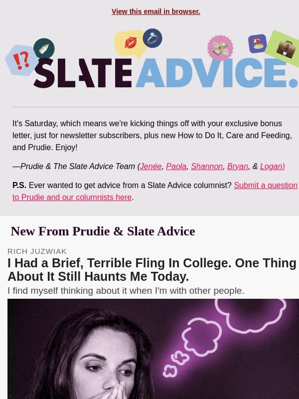 I Had a Brief, Terrible Fling In College. One Thing About It Still Haunts Me Today. email from Slate