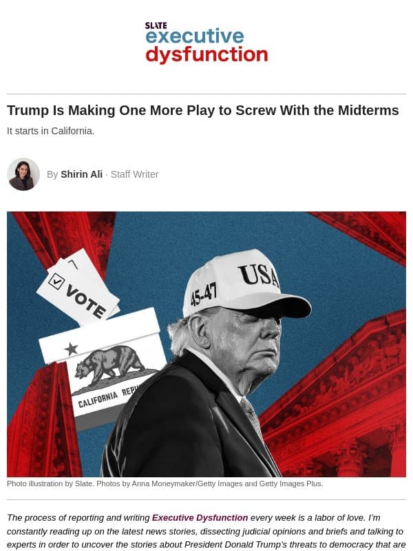 Trump is making one more play to screw with the midterms email from Slate