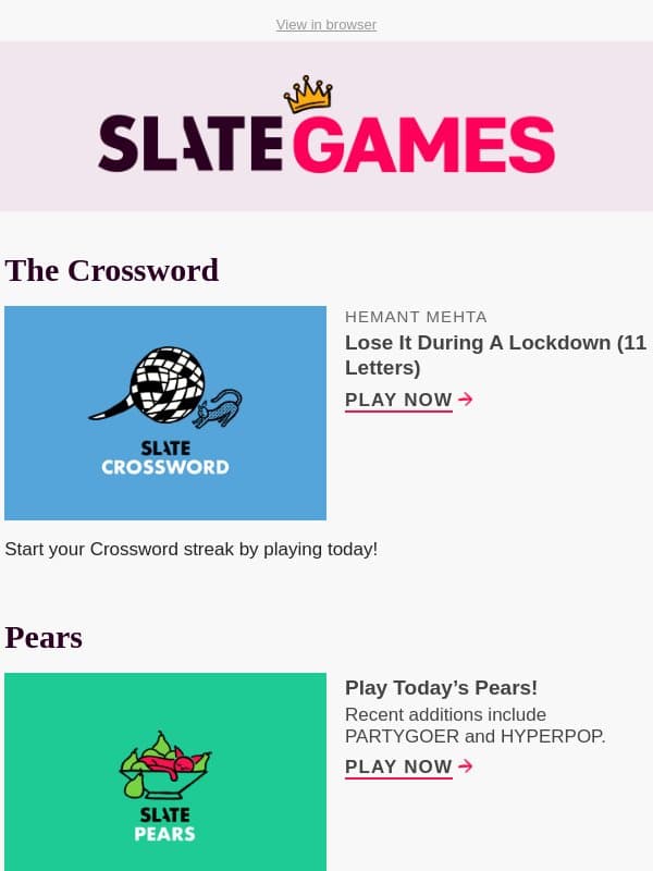 16-Down: Lose it during a lockdown (11 letters) email from Slate