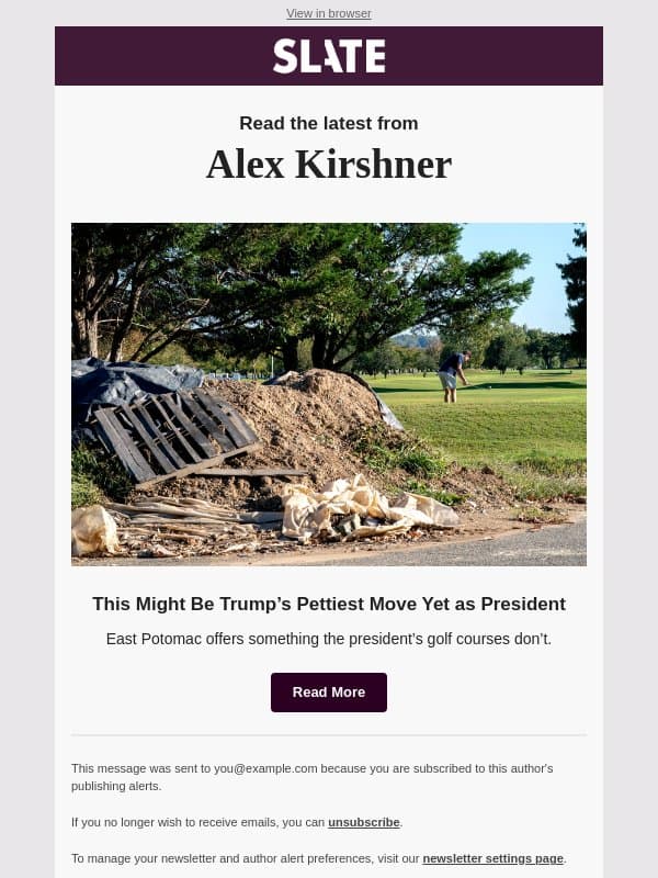 This Might Be Trump’s Pettiest Move Yet as President email from Slate