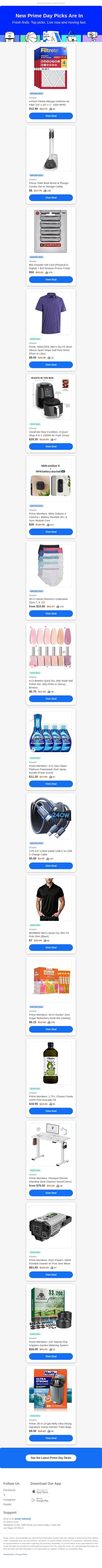 Prime Day 2 starts now email from Slickdeals screenshot