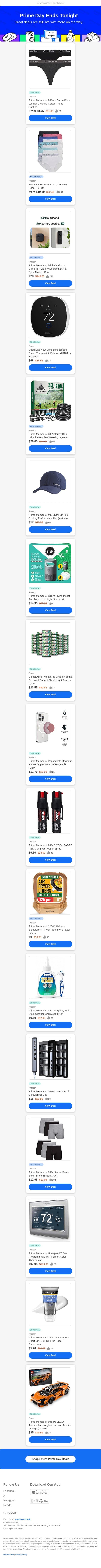 Final Prime Day Starts Now email from Slickdeals screenshot