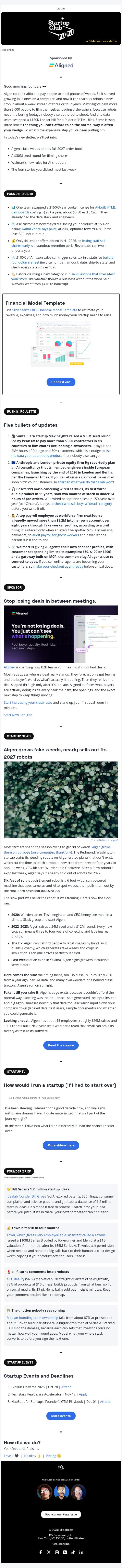 🕶️ Why grow weeds that don't exist? email from Slidebean screenshot