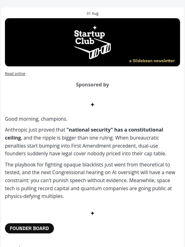 🕶️ Anthropic just beat the Pentagon email from Slidebean