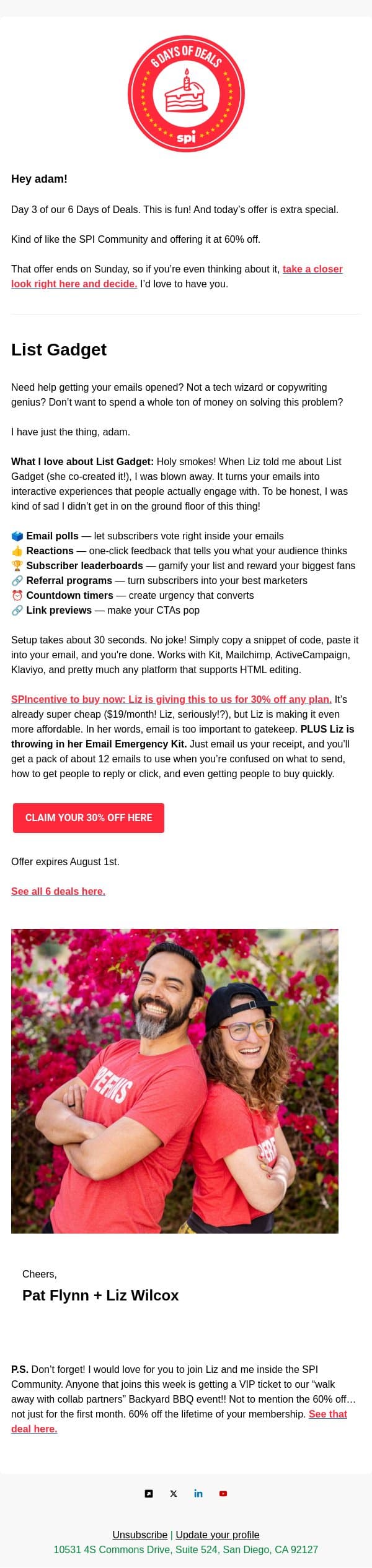 day 3: gamify your emails email from Smart Passive Income screenshot