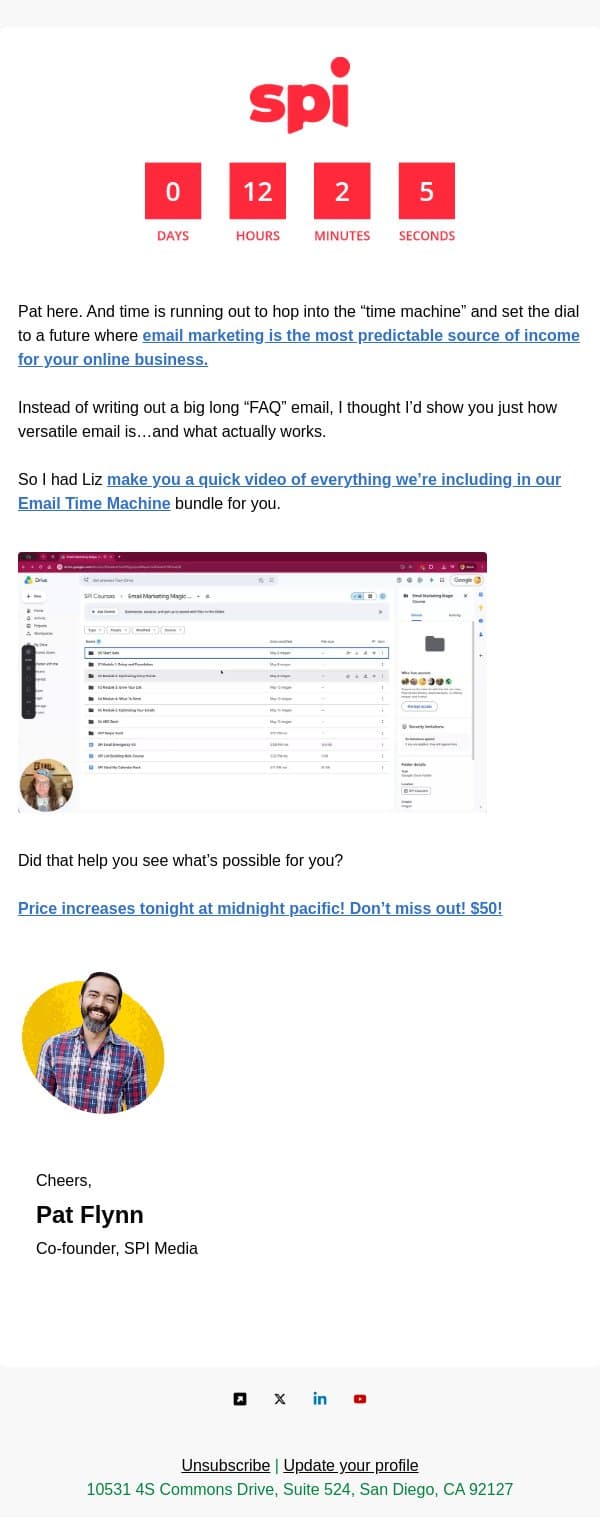 fine. here’s everything. email from Smart Passive Income screenshot
