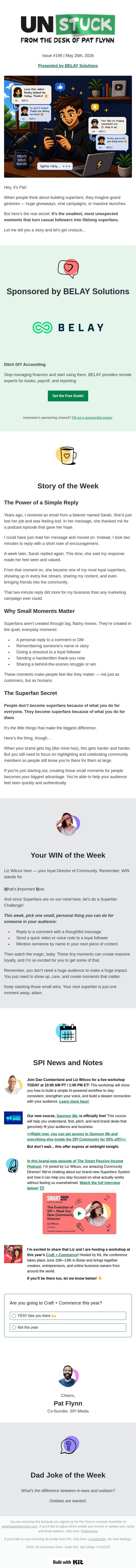 The smallest moments matter most email from Smart Passive Income screenshot
