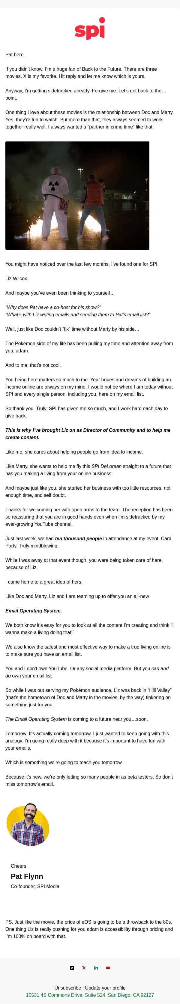 doc and marty email from Smart Passive Income screenshot
