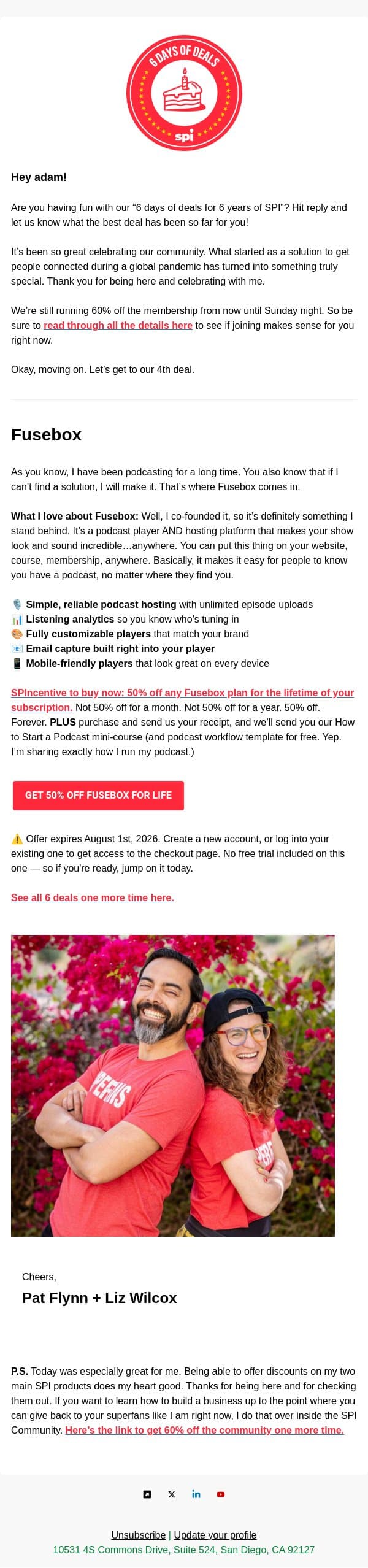 day 4: for my podcasters email from Smart Passive Income screenshot