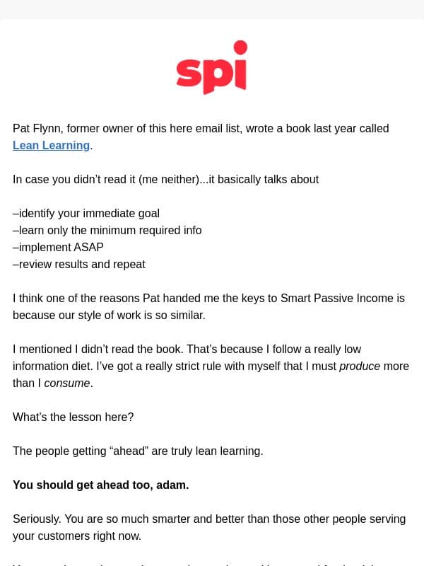 confused email from Smart Passive Income