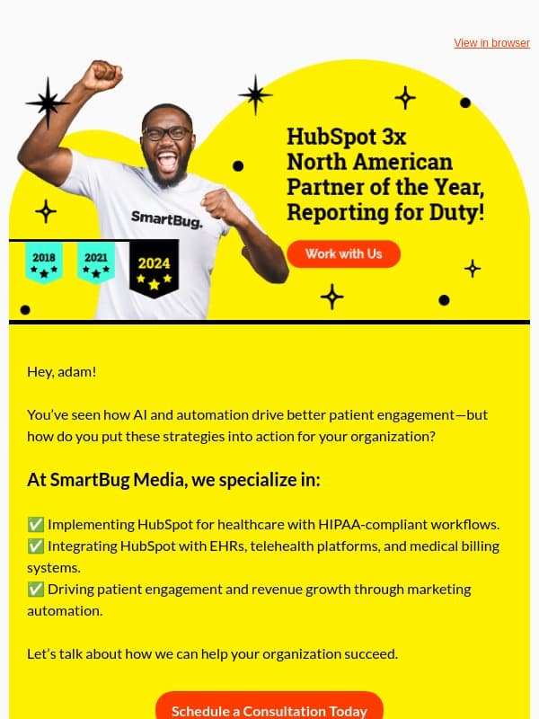 Need a Healthcare CRM Partner You Can Trust? ❤️🩹 email from SmartBug Media