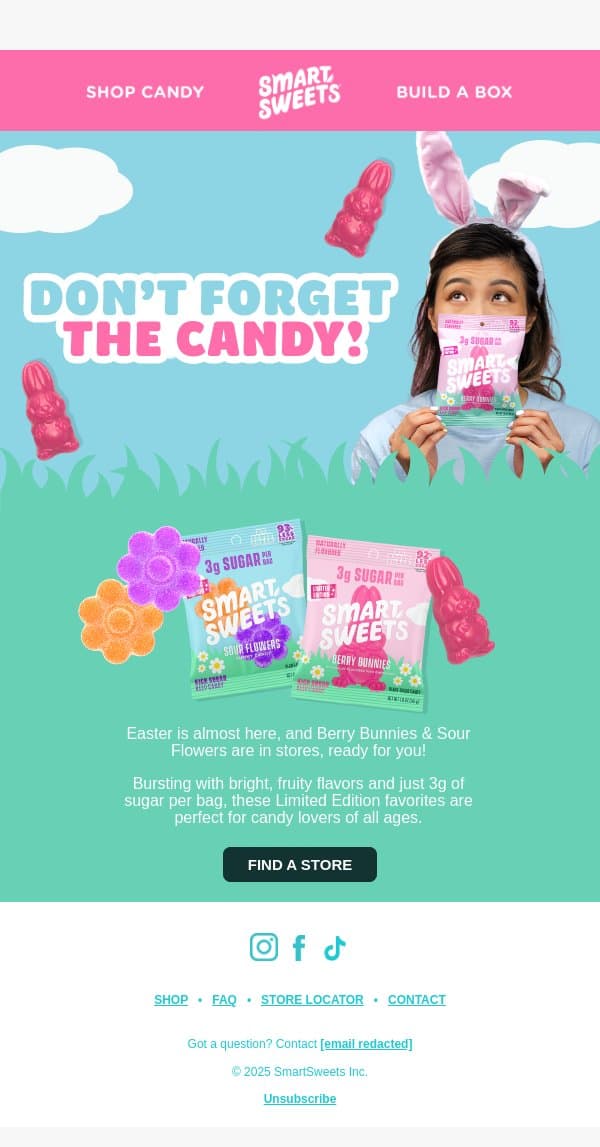 Hop fast! This candy won’t last! ⏳ email from SmartSweets screenshot