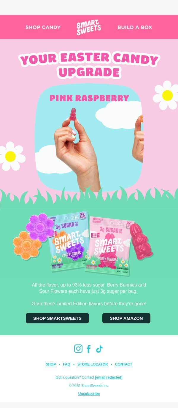 Easter candy you can feel good about 🍬 email from SmartSweets screenshot